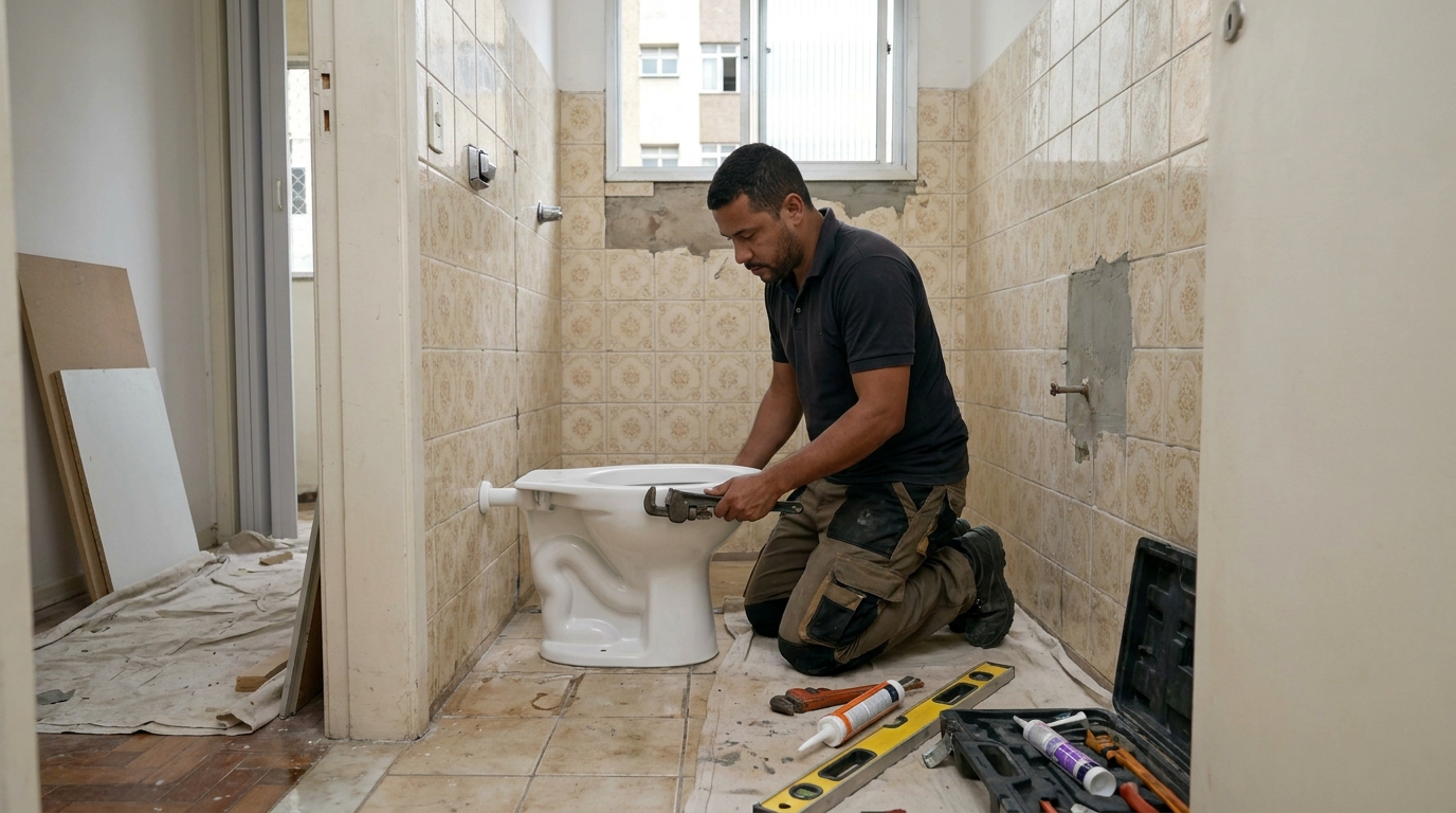 Instalação de vaso sanitário profissional em Governador Valadares‑MG